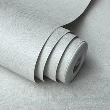 

Grey Whte Linen Texture Concrete Wallpaper Roll Solid Color Vinyl Plain Wallcoverings Vintage Industrial Wall Paper Home Decor