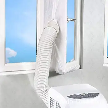 

210cmX90cm Exhaust Air Drying Window Seal Cloth Skylights Door Extension Airlock Curtain with Zipper for Tumble Dryers