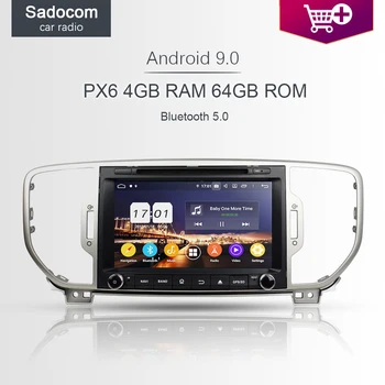 

8" 720P PX6 DSP HD Android 9.0 8Core 4GB RAM 64GB ROM car radio 5.0 Wifi GPS Car DVD Player autoradio For kia Sportage 2016 2017