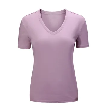 

Women's 100% Cotton T-Shirt V-Neck Pullover Short Sleeve Shirt 2020