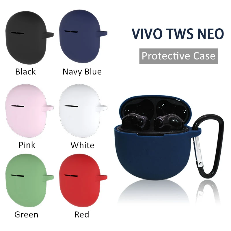 Противоскользящий ЧЕХОЛ ДЛЯ VIVO TWS Neo мягкий силиконовый защитный чехол для