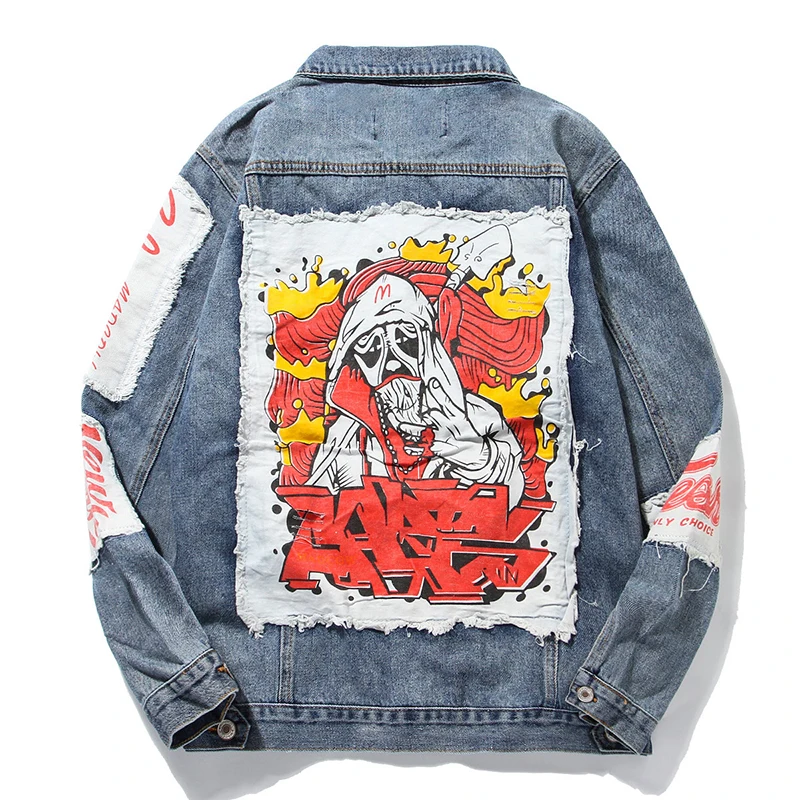 back patch jaket jeans