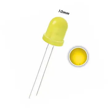 

50pcs 10mm Yellow Diffused LED Diode Light 20mA Round DIP Through Hole 10 mm Light-Emitting Diode LED Lamp