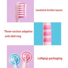 Детская Антибактериальная щетина для чистки зубных щеток мягкая гнущаяся противоскользящая резиновая ручка для чистки рта уход за полостью рта От 6 до 12 лет