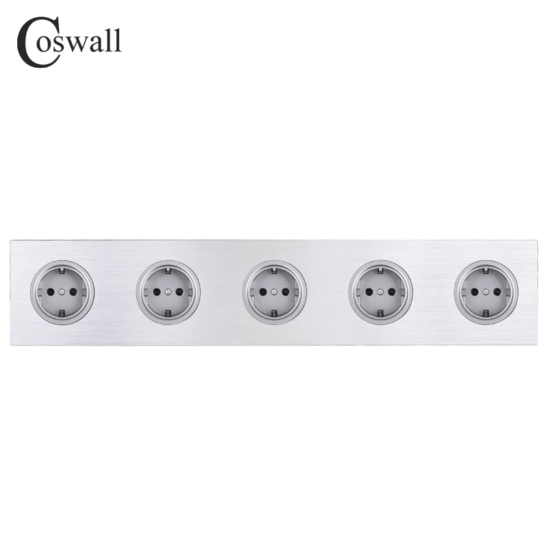 Coswall Black / Silver Grey Brushed Aluminum Metal