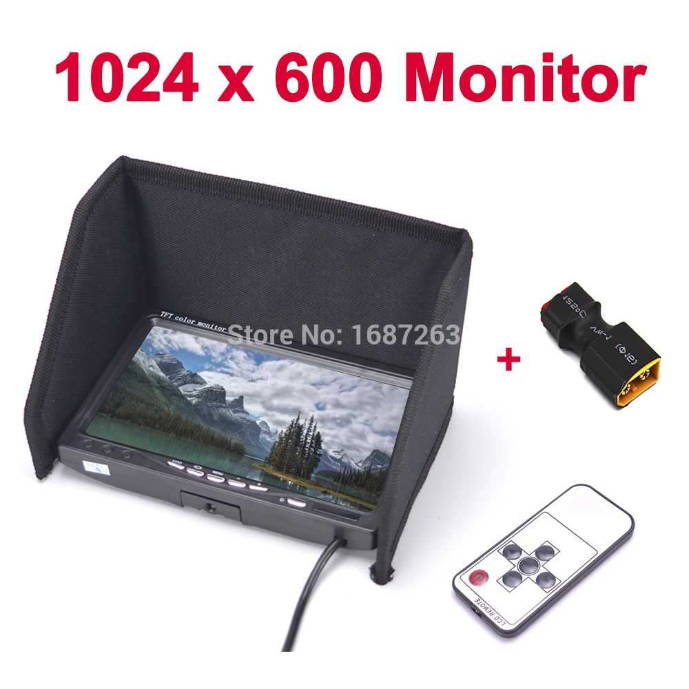 7 дюймовый ЖК монитор FPV TFT 1024x600 IPS экран без синего дисплея солнцезащитный козырек