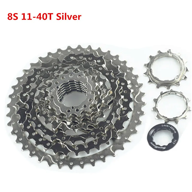 8S 11-40T Silver Sunracing CSM680 8 speed 11-40T черная/Серебристая велосипедная кассета fit Shimano SRAM переходник маховика для GS SGS Derailleur хорошего качества - Цвет: 8S 11-40T Silver