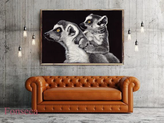 Lemur Primate модульная Картина на холсте Hd печать уникальные декоративные картины