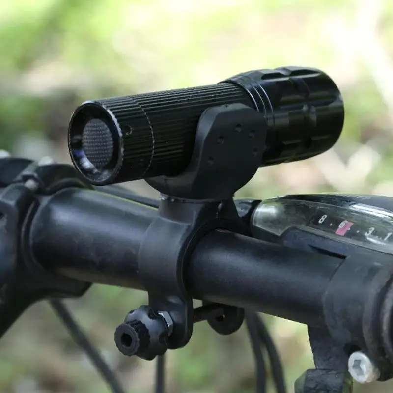 Torch Clip Mount Bicycle Front Light Bracket Flashlight Holder 360Rotation With antiskid rubber waterproof Bike accessories