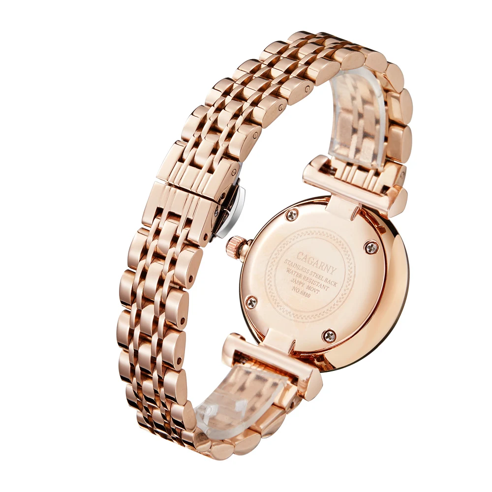Cagarny роскошные часы с бриллиантами женские водонепроницаемые часы из розового золота со стальным ремешком женские наручные часы браслет часы женские Relogio Feminino