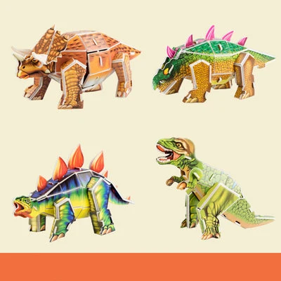 3D DIY головоломки ребенка раннего обучения игрушечный замок/Динозавр/самолет модель для детей Подарки - Цвет: M