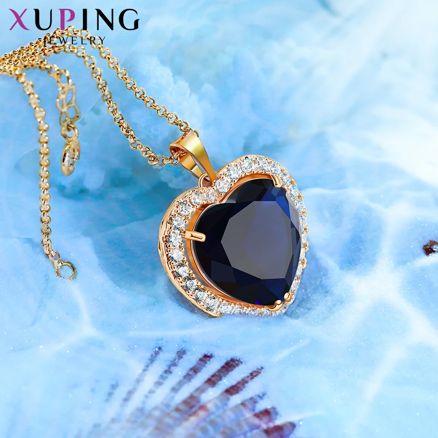 Xuping, ожерелье в форме сердца, Подвеска для женщин, девушек, роскошный темперамент, ювелирное изделие, подарок на день Святого Валентина, S131-30384