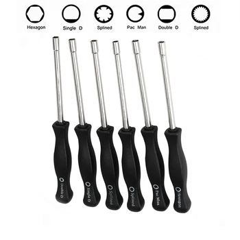 

6Pcs Carburetor Adjusting Screwdriver Carb Tool Set Splined Pacman Double D Type Precision Screwdriver Car Repair Tool