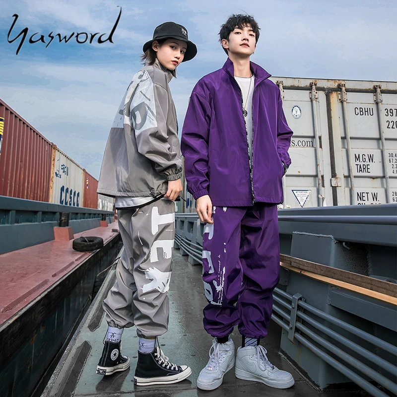 Yasword мужской комплект костюм для пар, спортивный костюм для бега, дизайнерский повседневный мужской круглый, спортивная одежда с воротником, Мужской Топ, мужская Толстовка