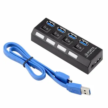 

Mini USB HUB 3.0 Super Speed 5Gbps 4 Ports Portable Micro USB 3.0 HUB Splitter With External Power Adapter For PC Accessories