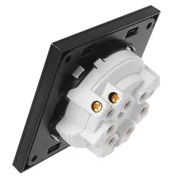 

3 Gang 2 Way Wall Panel Switch With LED Indicator Push Button Switches Q0KF