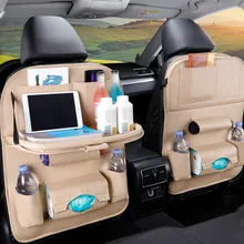Sac de rangement pour siège arrière de voiture, avec plateau de Table pliable, support de tablette, boîte à mouchoirs, accessoires de protection 