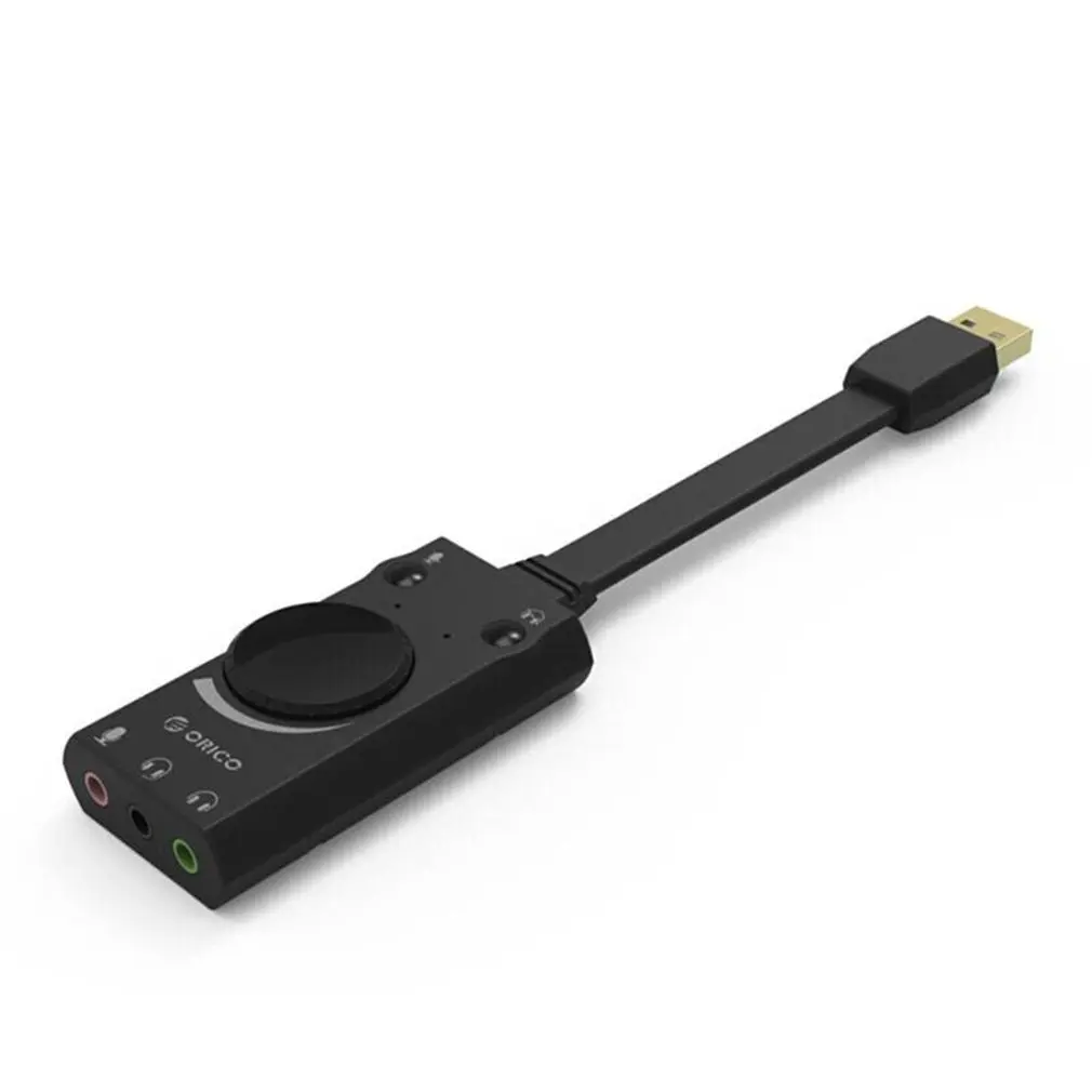 ORICO Портативный USB внешняя звуковая карта Микрофон Наушники типа «два-в-одном» с доставкой в течение 3-Порты и разъёмы Выход регулировки громкости для Windows/Mac OS/Linux
