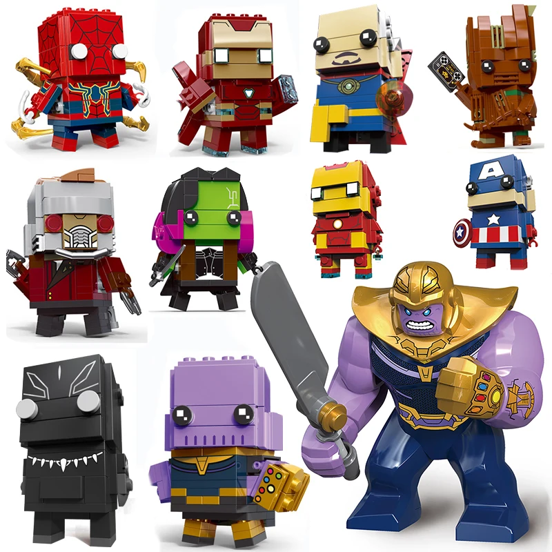 

Compatible legoed avengers 4 Infinity War endgame Marvel super heros brick heads headz building blocks sets 3 brickheadz