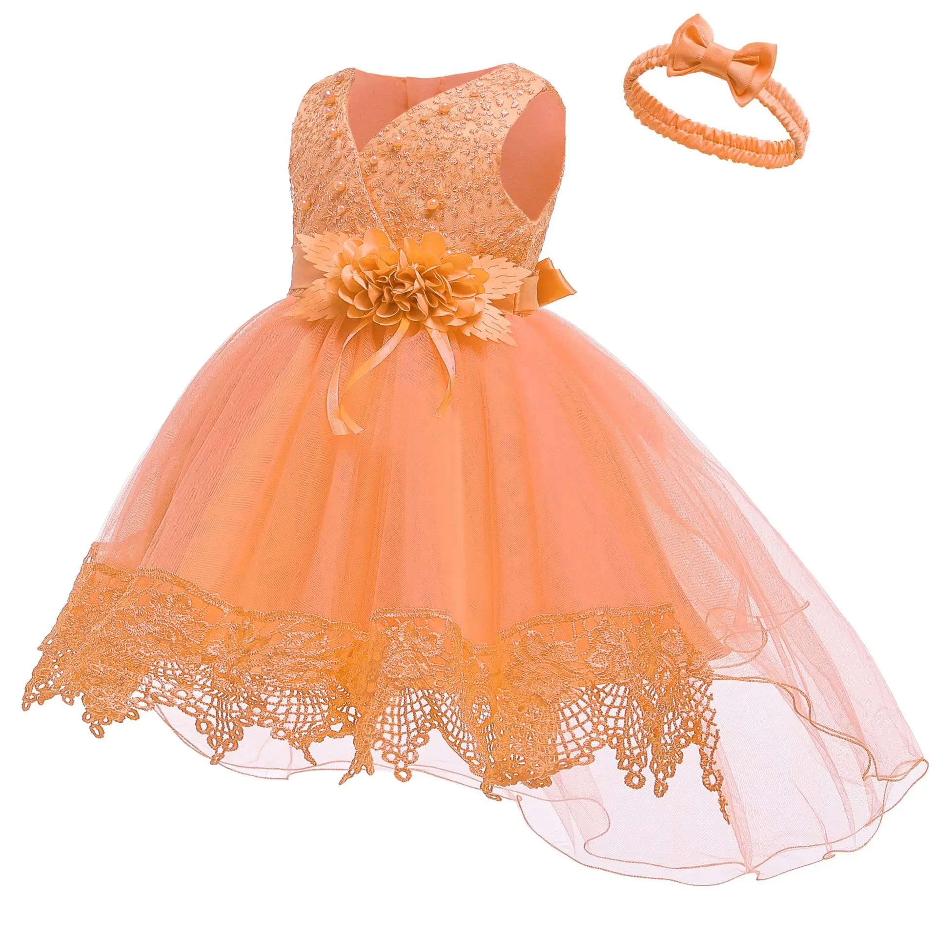 Vestido/ г. Летнее платье для маленьких девочек платья на день рождения для девочек от 0 до 3 лет праздничное платье принцессы с цветочным рисунком Одежда для девочек - Цвет: As picture