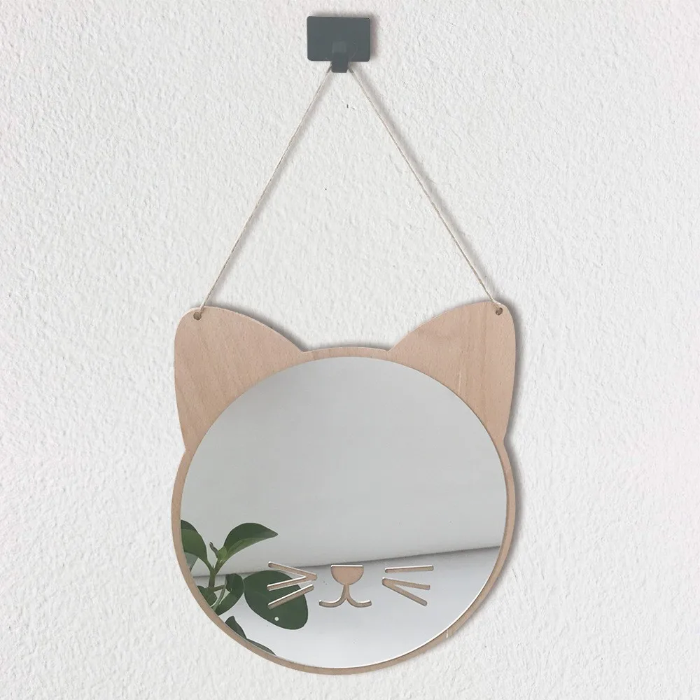 8,3x10 дюймов DIY можно повесить декоративное зеркало для спальни милый кот акриловые зеркальные наклейки на стену для дома гостиной украшения