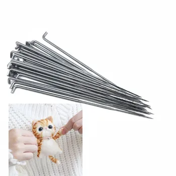 

Hot 10pcs S/M/L size Wool Felting Brooch Doll Iron Needles Felt Tool Kit Needle Starter Beginners DIY Craft Poke Needle Felt