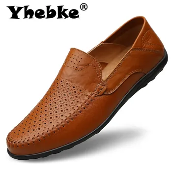 

Genuine Leather Mens Shoes Casual Luxury Brand Men Loafers Fashion Breathable Driving Shoes Slip on Formal Moccasins Plus Size