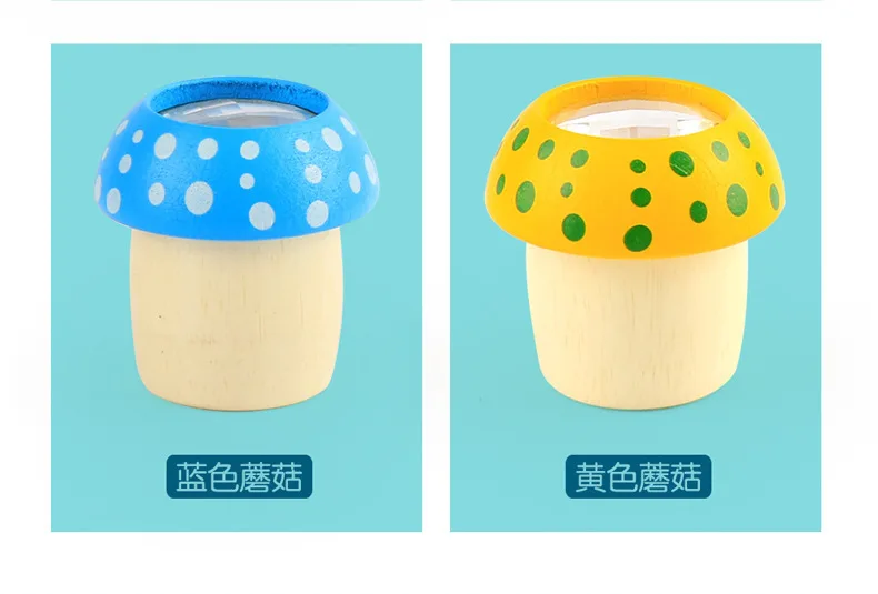 Top Cow Mushroom Kaleidoscope duo ling Mirror Flexible Bee Eye Effect Children Fun Wood Educational Toy Exploration