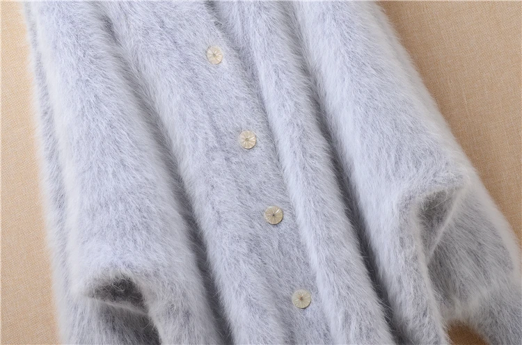 Топ свитер осень зима для женщин рукав летучая мышь кардиганы свободные норки кашемир мягкий кроличья шерсть вязание Китай
