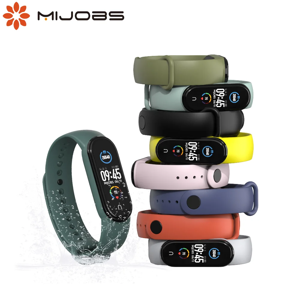 Браслет для Xiaomi Mi Band 5 NFC Глобальный ремешок силиконовый Correa умные аксессуары