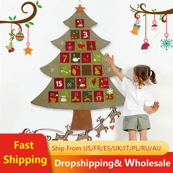 

Christmas Advent Calendar Hanging Felt Xmas Countdown Calendar Christmas Decorations for Home Happy New year 2020 Decor
