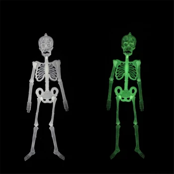 

10 pcs Halloween Horror Luminous Skull Skeleton Props Glow Evil Party Favors Halloween Eve Scary Decoration Hanging Ornaments