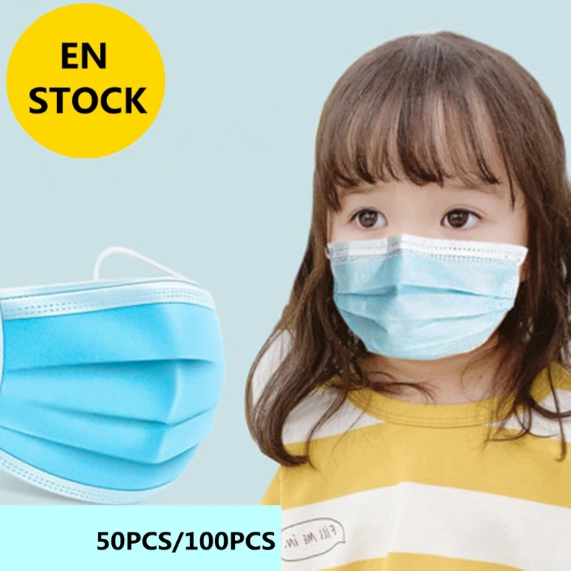 

50 / 100PCS health care tool children's mask dust-proof and anti-virus disposable three-layer hanging ear mask