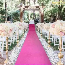 Фуксия прохода Runner 50FTX4FT Свадебные коврики Блестящие Блестки Ткань Свадебный ковер блеск церемонии события прохода Carpets-M1025