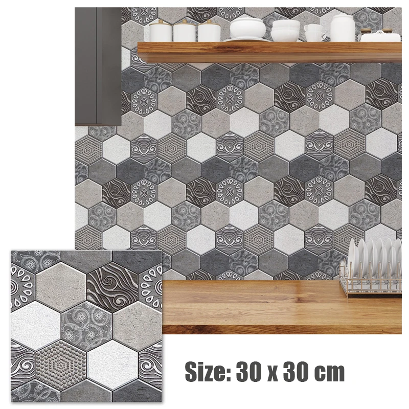 Honeycomb Foam Anti-collision Wall Sticker 3D Space Hexagon Fashion Life Design Wallpaper Office Cafe Home Renovation Decor 30cm