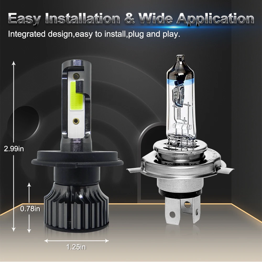 12000LM/Pair 80W H4 H7 H1 H3 H8 H11 9005/HB3 9006/HB4 Car LED Headlight Bulbs Fog Light 12V
