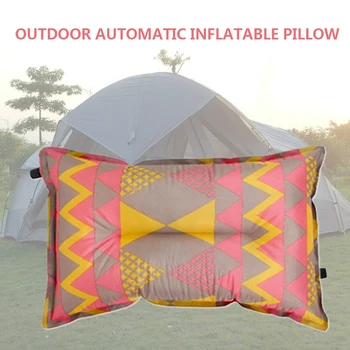 

1PCS Ethnic Wind Camping Automatic Inflatable Pillow Suitable For Travel Camping Hiking Riding Fishing Portable Air Cushion