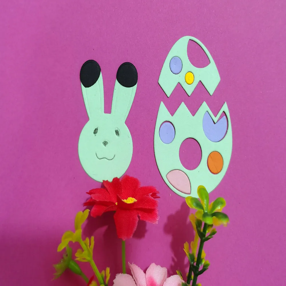 Metal cutting Die for Easter Rabbit and Egg DIY scrapbook Photo album Paper Card Decoration process New embossing | Дом и сад