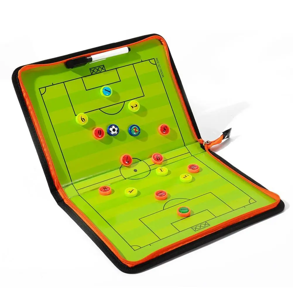 

Magnetic Soccer Tactic Board Foldable Coaching Coachs Tactical Board Football Game Portable Football Training Tactics Clipboard