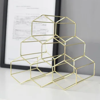 

New Creative Geometric Wine Rack Metal Simple Household Grape Wine Rack Restaurant Living Room Bar Wine Cabinet Wine Display