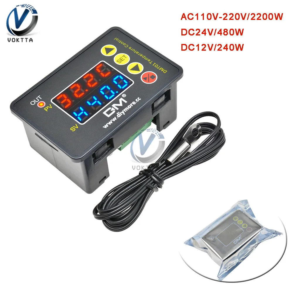 DMT01 микрокомпьютер контроллер температуры AC110V-220V/2200 Вт DC24V/480 Вт DC12V/240 Вт Цифровой дисплей контроллер температуры