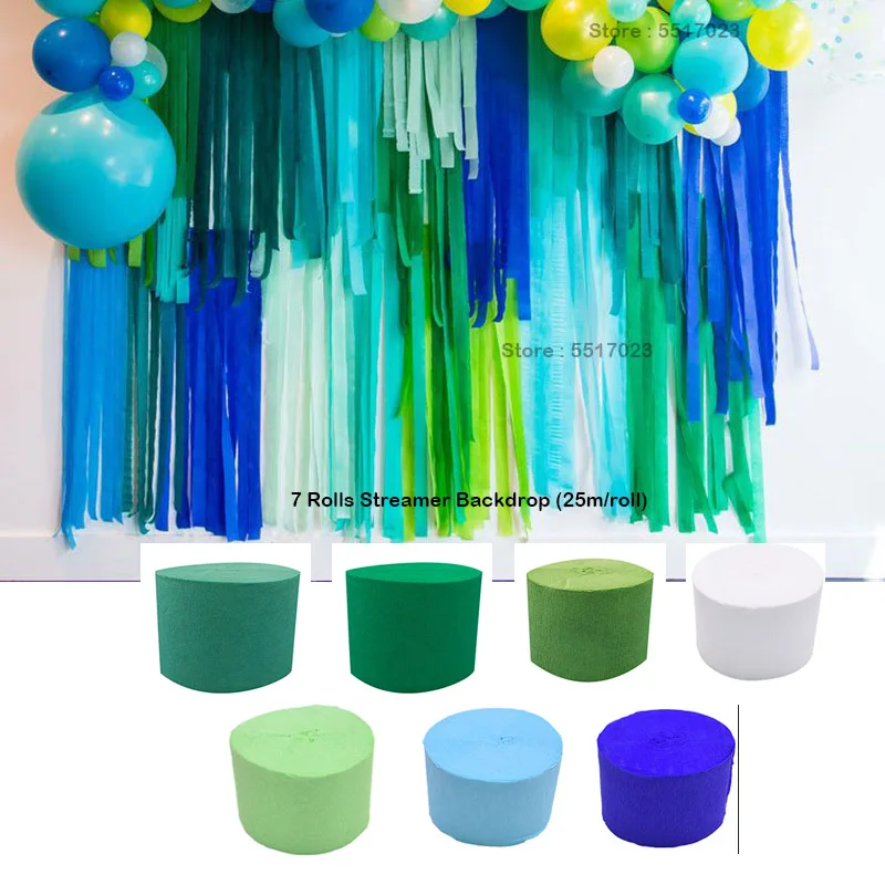 Pastel Balloon Garland Arch Kit Blue Baby Boy Balloons Crepe Paper