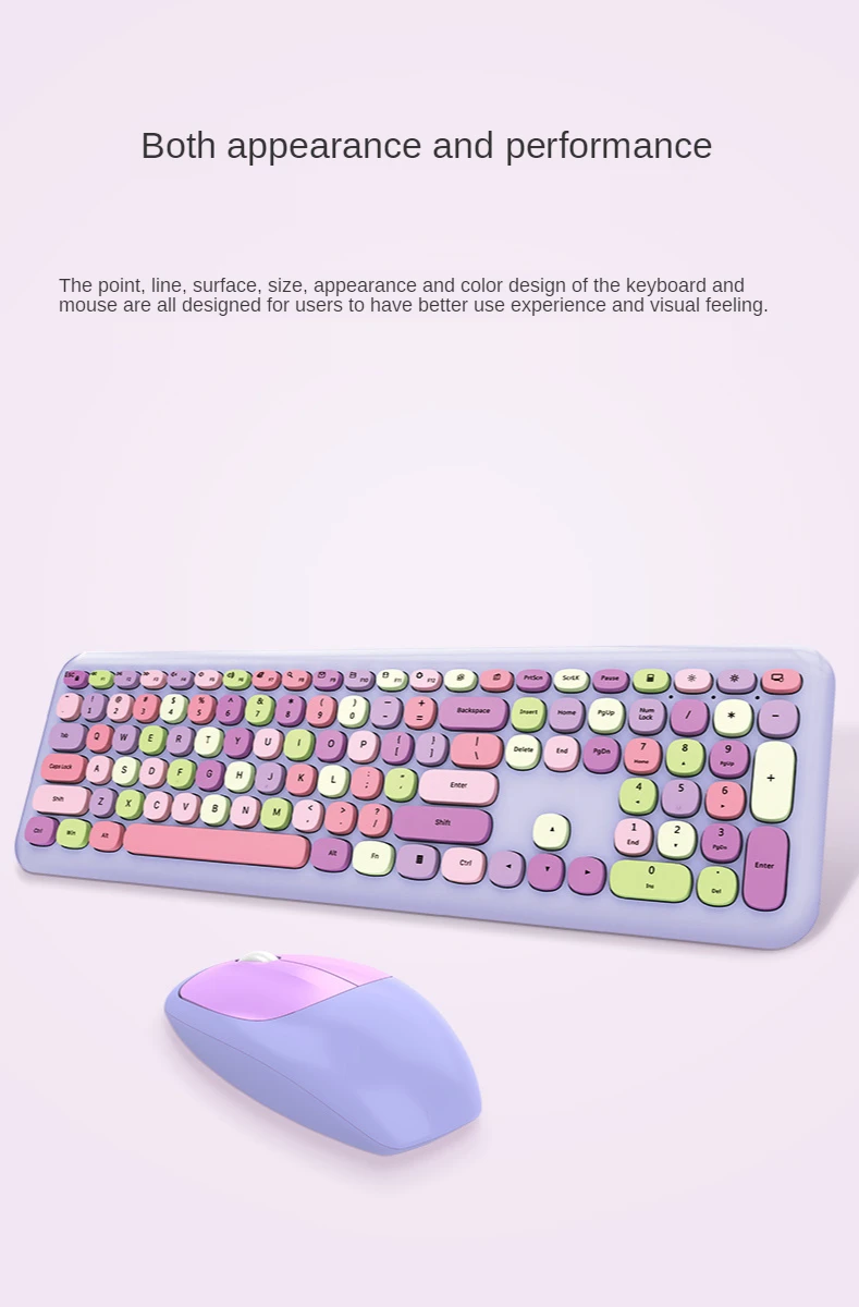 Pequeno fresco macaron cor teclado sem fio