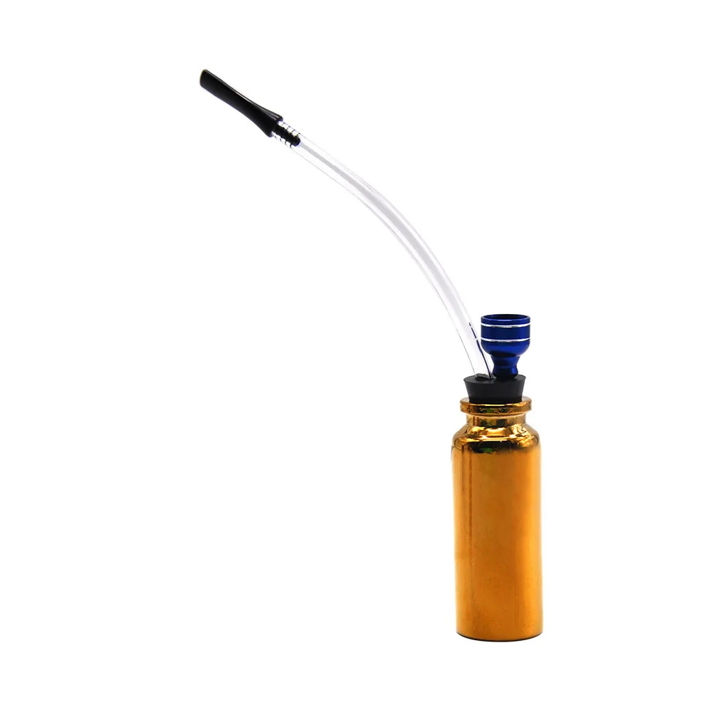 Цветной металлический Радужный кальян для курения, стеклянная труба 105 мм, металлическая труба, длинная трубка, прозрачный силиконовый фильтр для рта