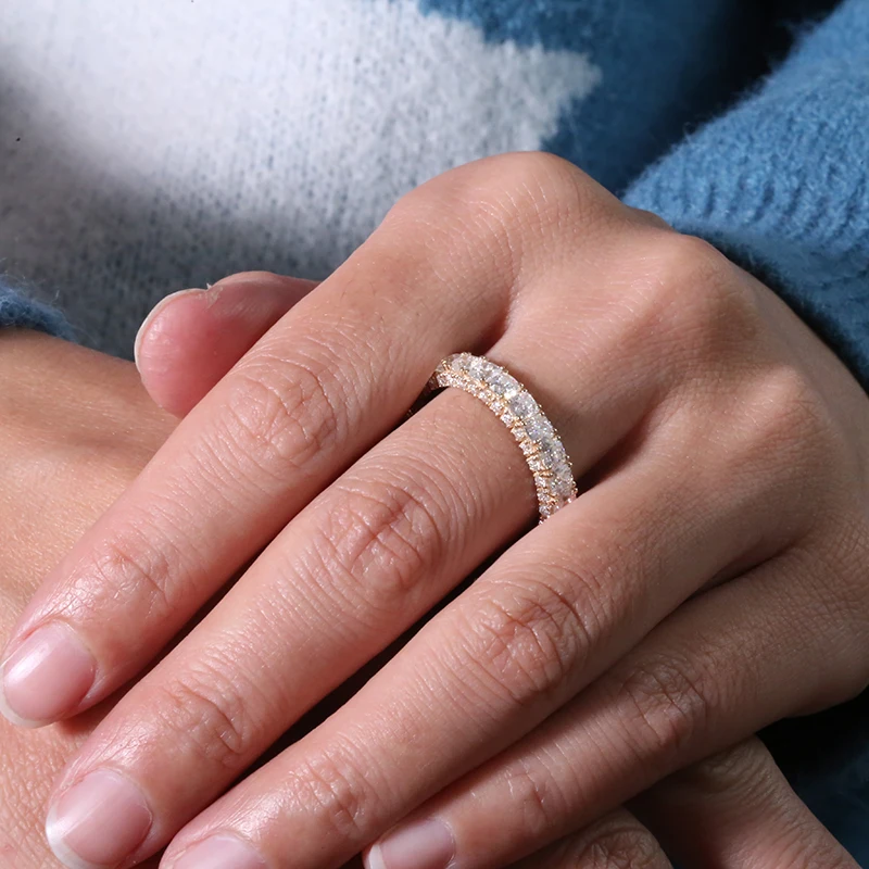 AEAW Solid 14K БЕЛОЕ ЗОЛОТО 3 мм 0.1ct Подушка огранка Муассанит развлечения Полный алмаз группа DF цвет для женщин