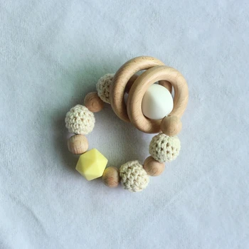 

Baby Pacifier Clip Chain Teething Bracelet Crochet Lion Soother Infants Rattle