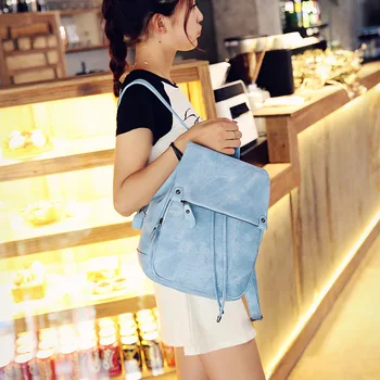 

Ladies Backpack Bag Cover Backpack Women Fashion Korean Tide Retro College Wind Casual Travel Bag Pumping School Bag