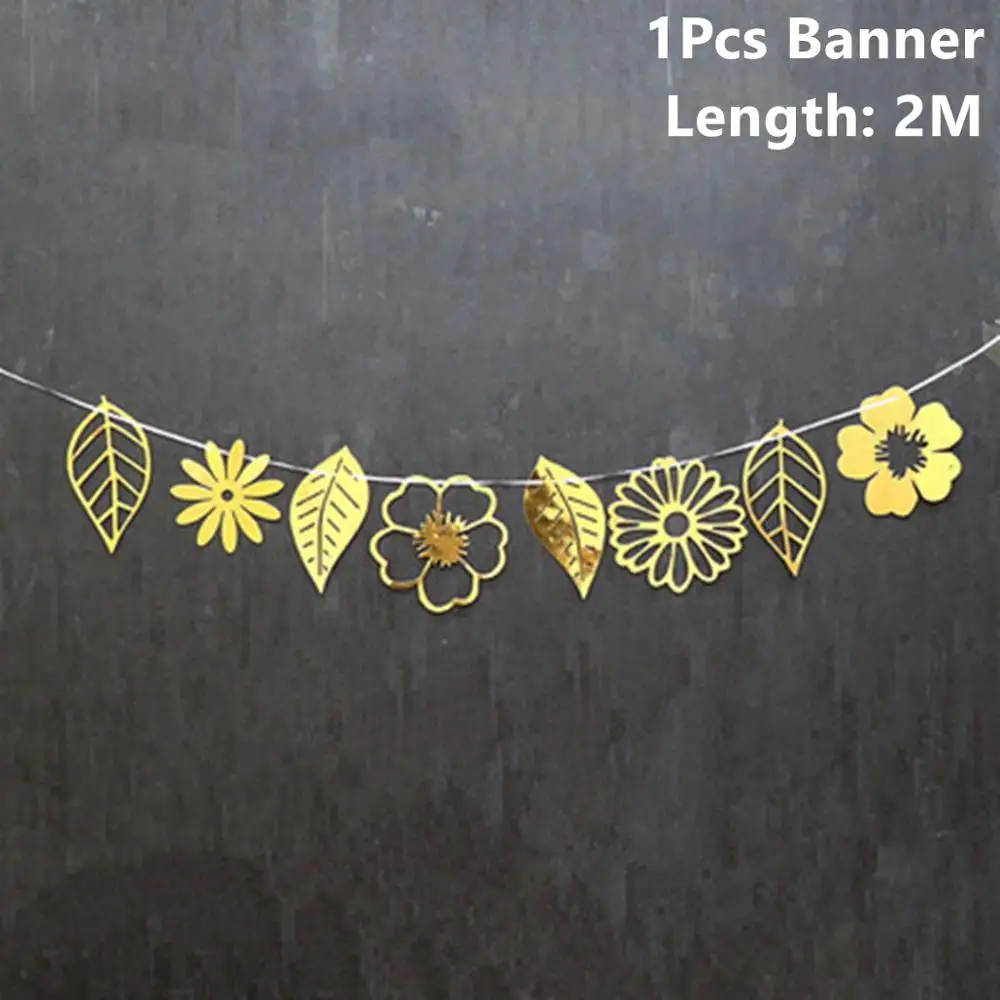 Banenrs 3 CHZLL Gold Silver Rose Gold Paper Banners Fabric Wedding Decor Accessories Flags and Banners Props Event Party Supplies Garland - Цвет: Banenrs 3