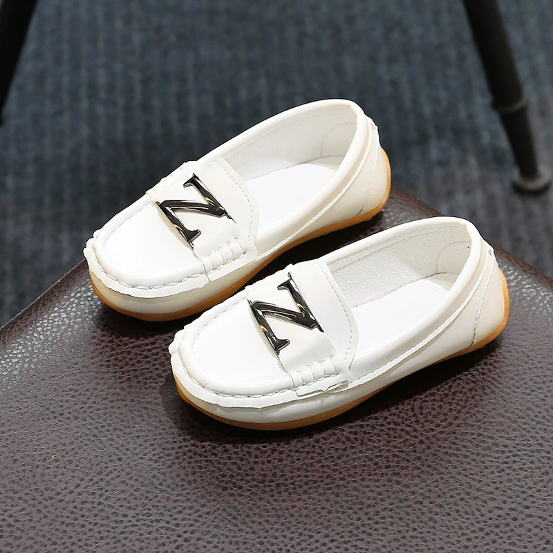 Sandal for girl Baby Boys Leather Shoes Children Loafers Slip-on Soft Leather Kids Flats Fashion Letter Design Candy  For Toddlers Big Boys leather girl in boots