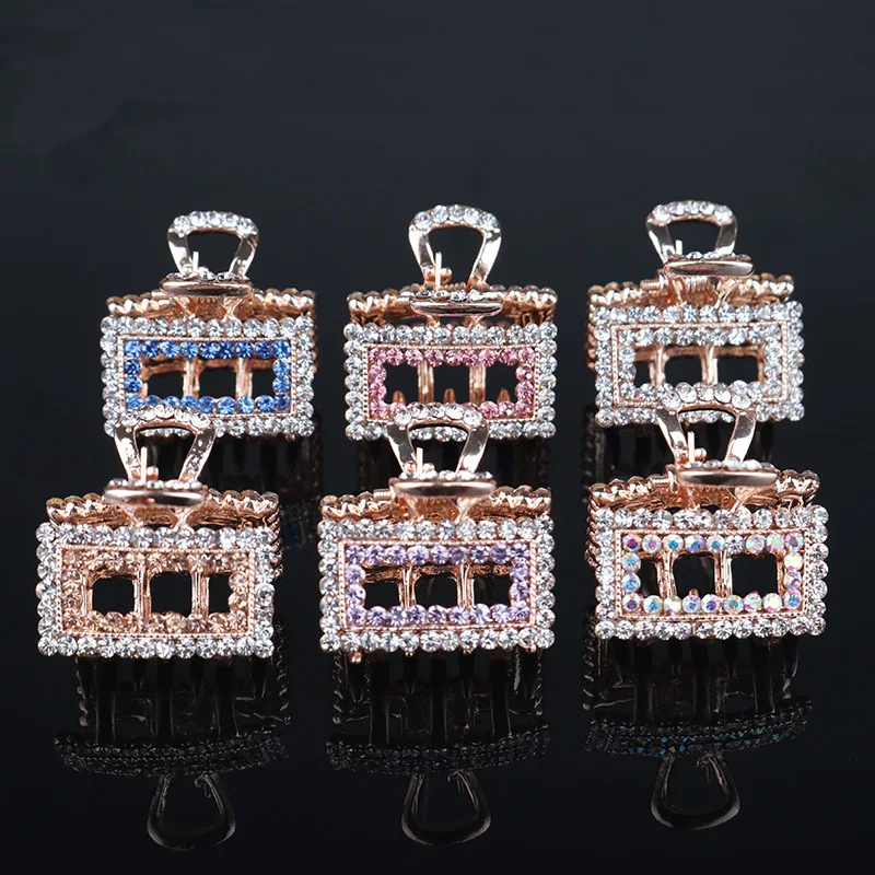 Style1 Random Hosun YMFJ-0140, модные стразы для женщин и девушек, геометрический зажим для волос, зажим для волос, заколка для волос, женские заколки, аксессуары для волос - Цвет: Style1 Random